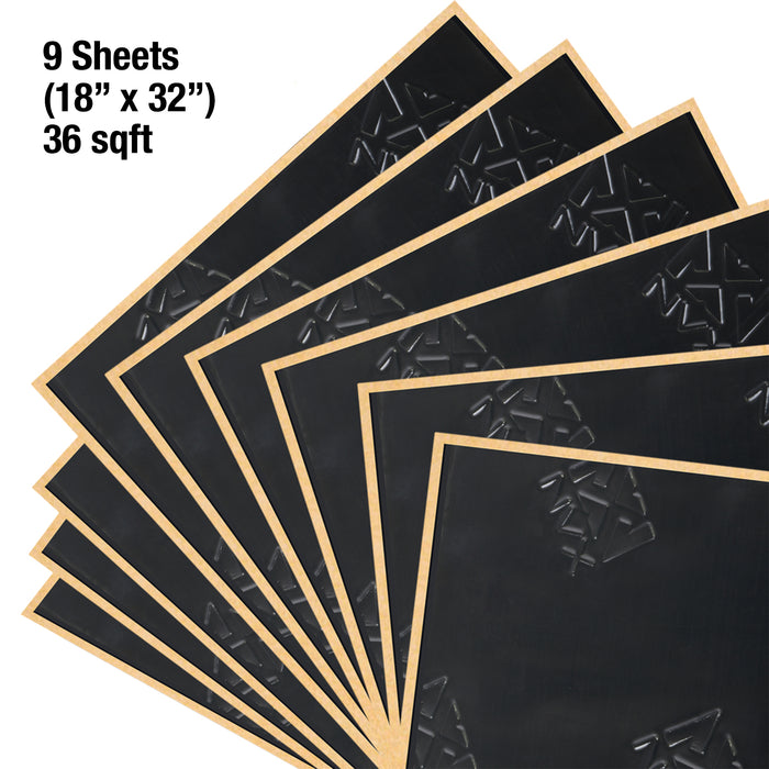 SDBBP40UL 36 Square Feet Black Ultra Light Sound Deadening Kit - Nine 18" x 32" Pieces (30% Lighter)