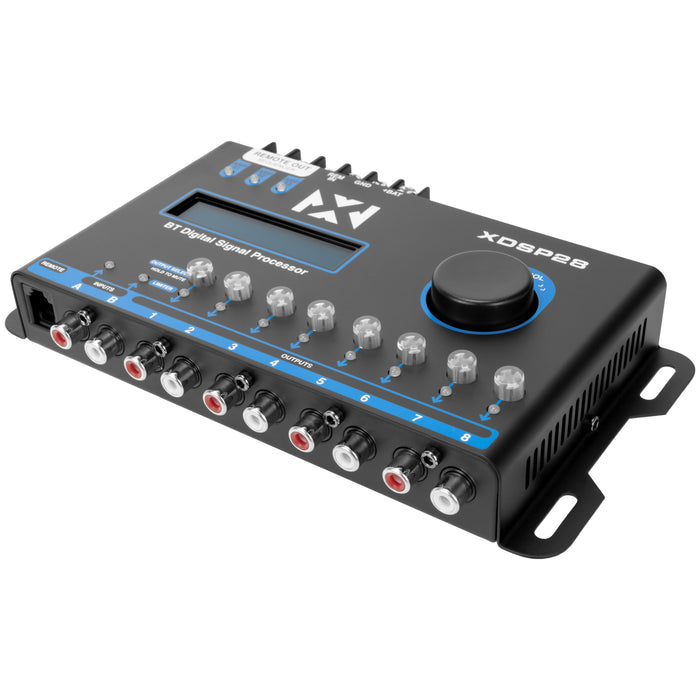 XDSP28 8-Channel X-Series 15 Band Parametric EQ Digital Signal Processor (DSP) with LCD Display, Built-in Bluetooth and Remote Level Controller