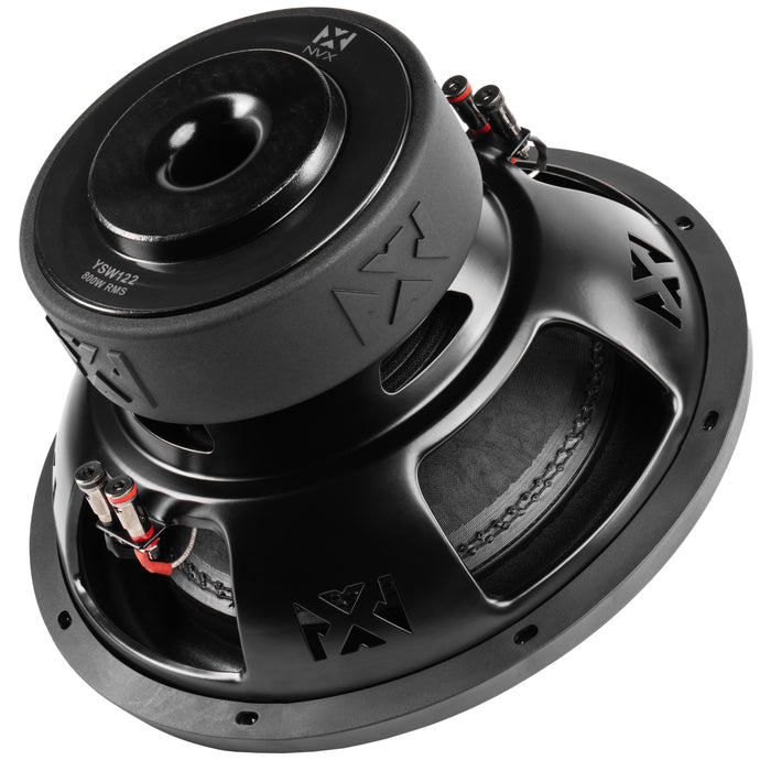 YSW122 1600W Peak (800W RMS) Y-Series 12" Dual 2-Ohm Subwoofer