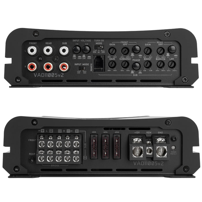 VAD11005v2 1100W RMS V-Series Full-Range Class-D 5-Channel Amplifier (Marine Certified)