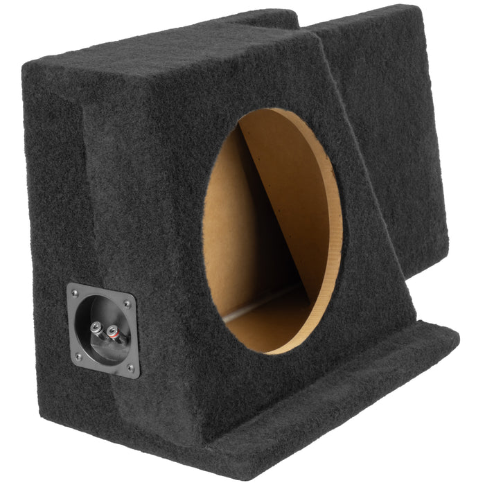 Custom Fit Single 12" Sealed Down Firing Empty Subwoofer Enclosure for 2008-2013 Chevrolet Silverado and GMC Sierra Extended Cab Trucks | VE-GM-SLVECG2-S12S