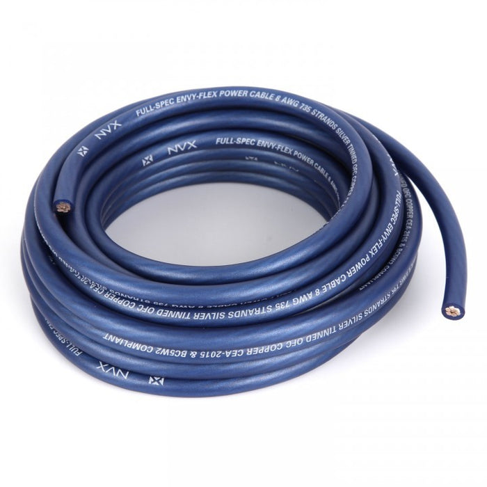 XW8BL20 20 ft. of Frosted Blue 8-Gauge True Spec 100% Oxygen-Free Copper EnvyFlex Power/Ground Wire