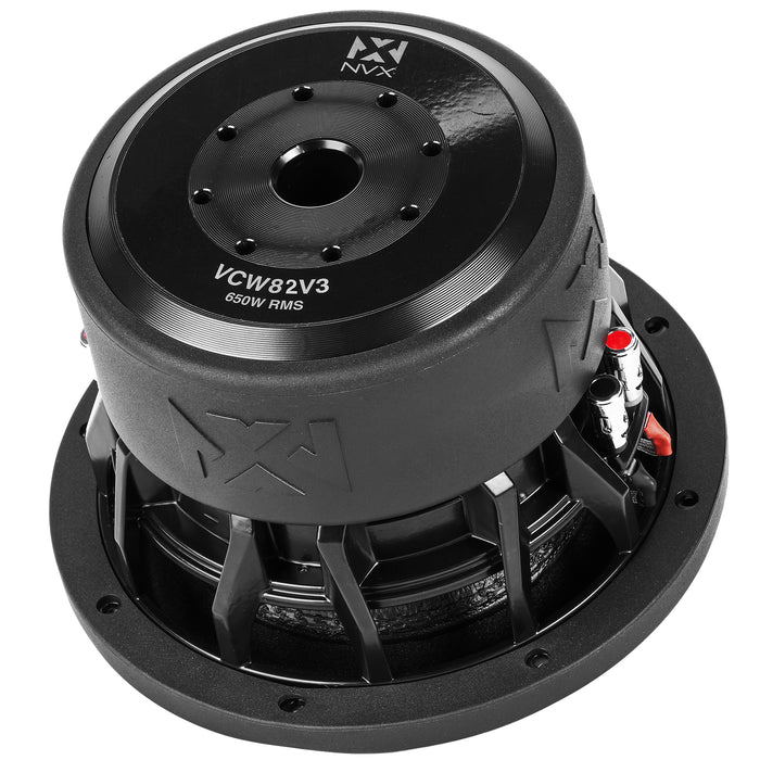 VCW82 Version 3 (VCW82v3) 1300W Peak (650W RMS) 8" VC-Series v3 Dual 2-Ohm Subwoofer