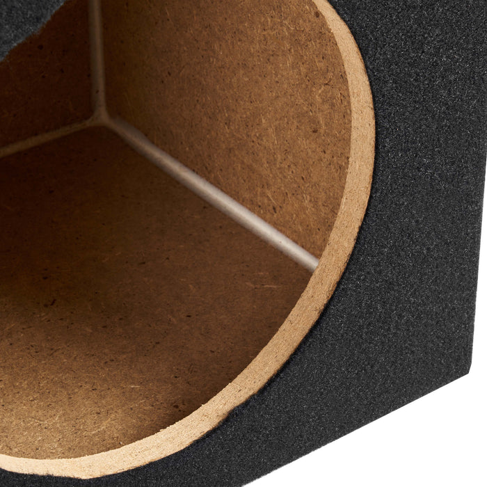 XMDFS101 Single 10" Sealed 3/4" (1.2 cubic ft) MDF Black Carpeted Subwoofer Enclosure